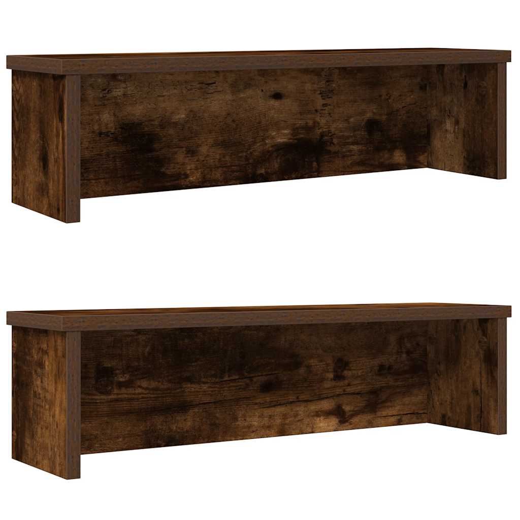 Keukenrekken stapelbaar 2 st 50x15x16 cm gerookt eikenkleurig