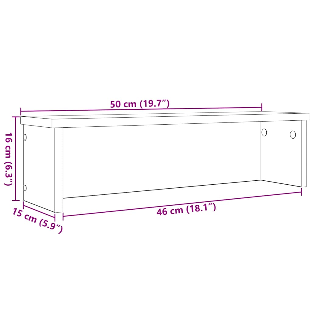 Keukenrekken stapelbaar 2 st 50x15x16 cm gerookt eikenkleurig