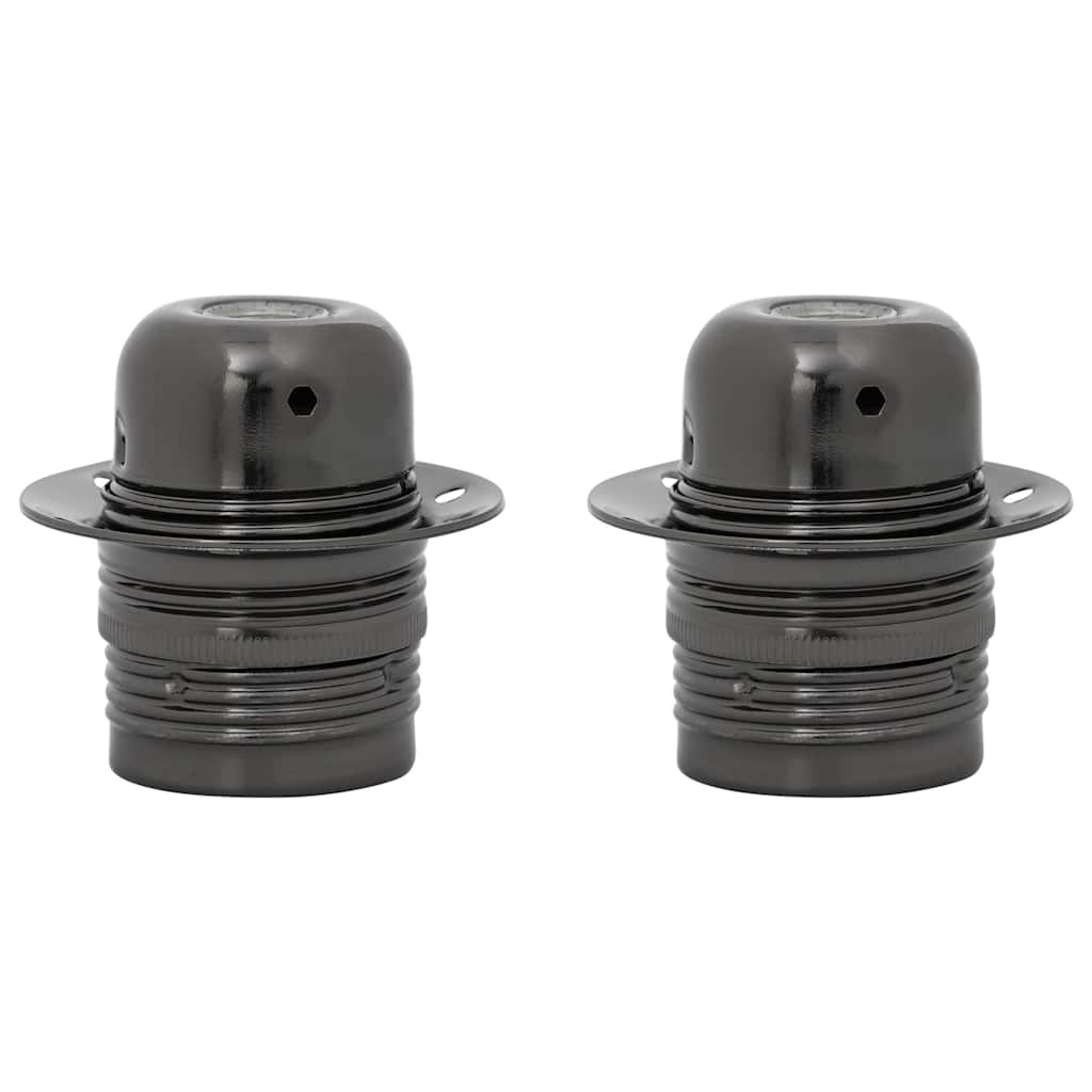 Lamphouders 2 st glanzend zwart E27