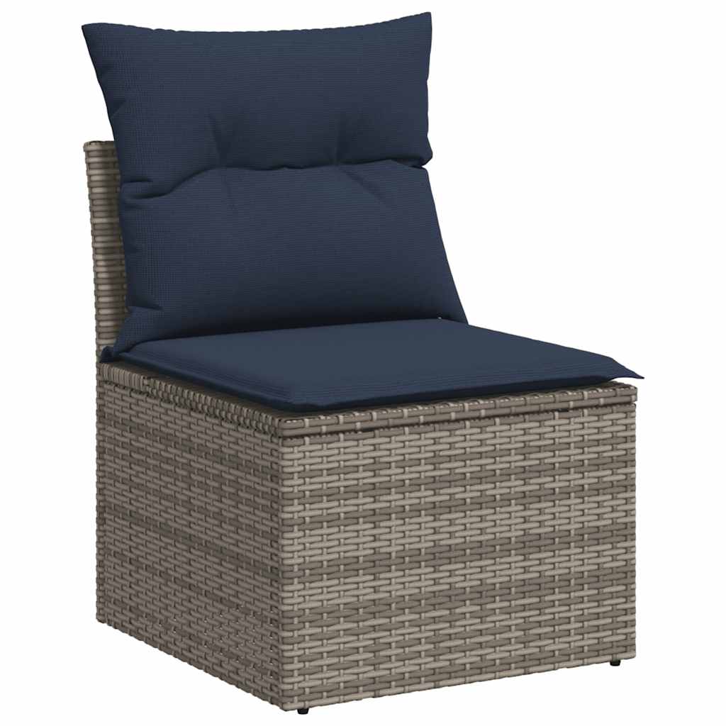 8-delige Loungeset met kussens poly rattan acacia bruin