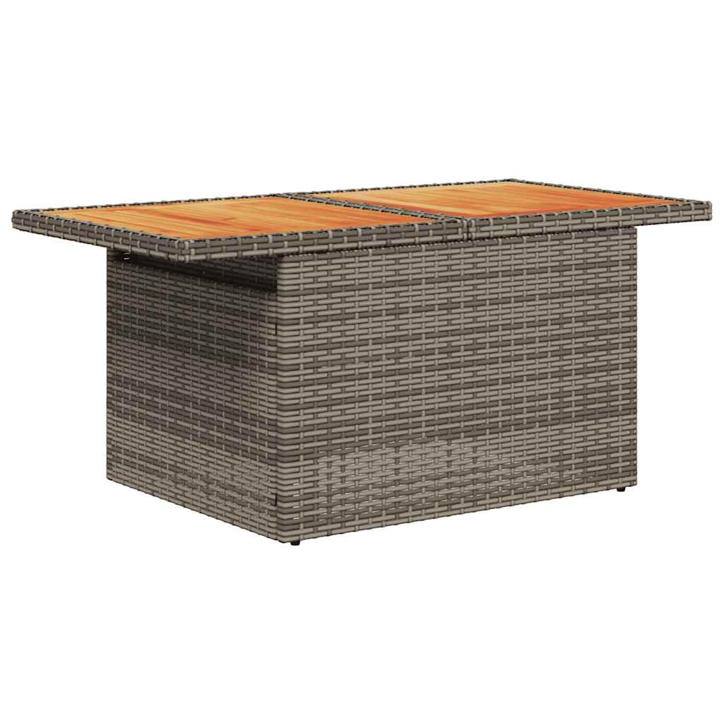 8-delige Loungeset met kussens poly rattan acacia bruin