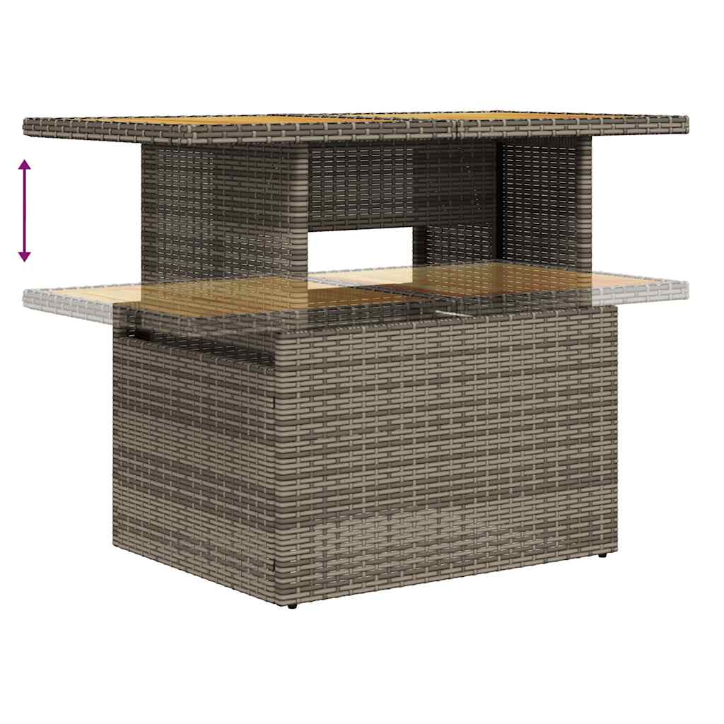 8-delige Loungeset met kussens poly rattan acacia bruin
