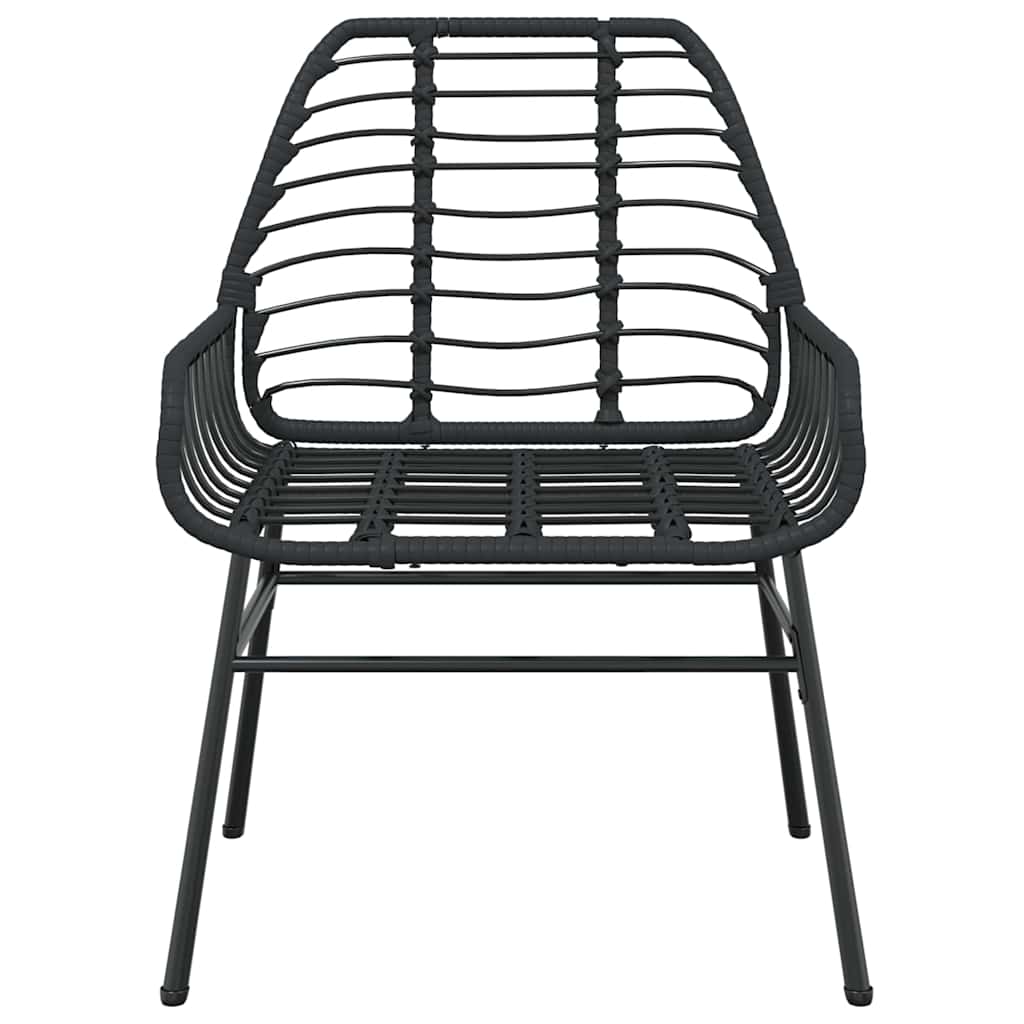 7-delige Tuinset poly rattan glas zwart