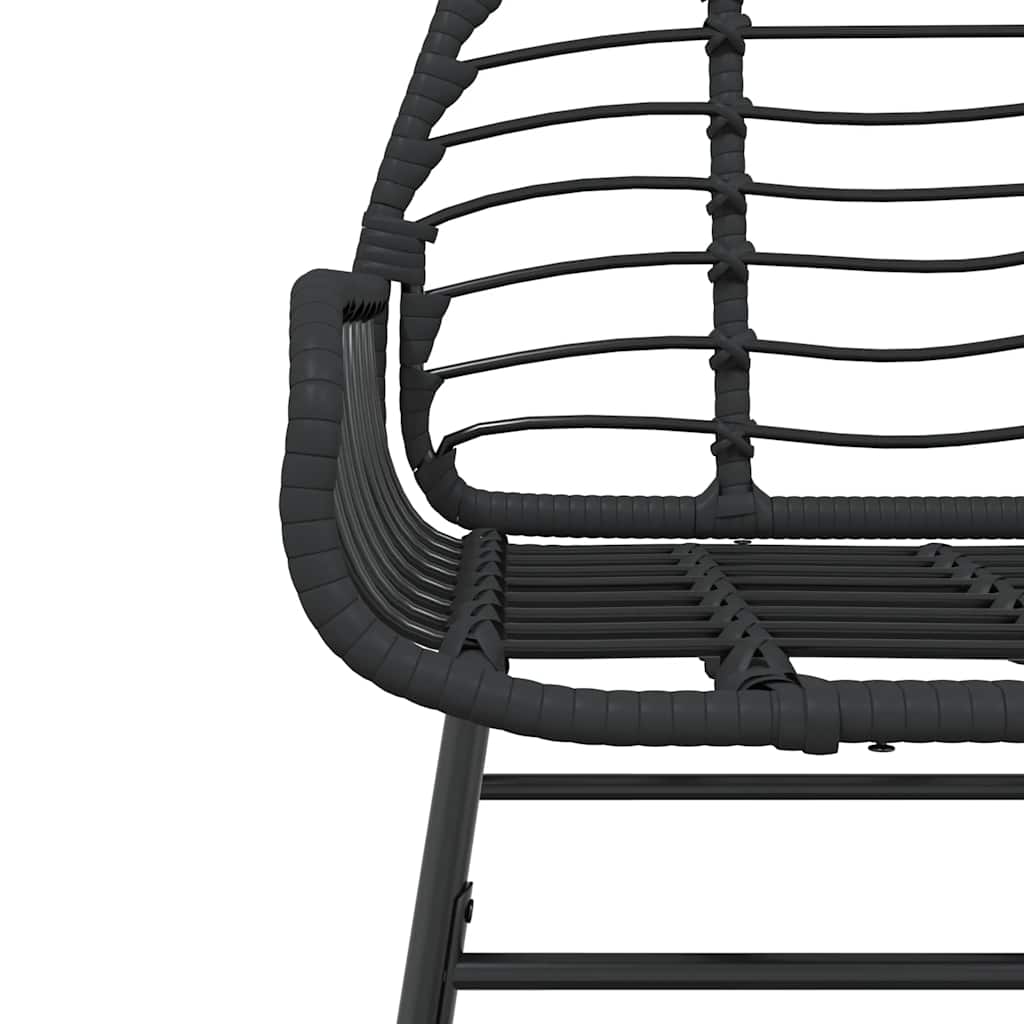 7-delige Tuinset poly rattan glas zwart