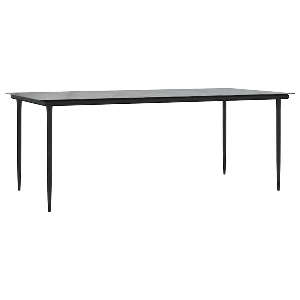 7-delige Tuinset poly rattan glas zwart