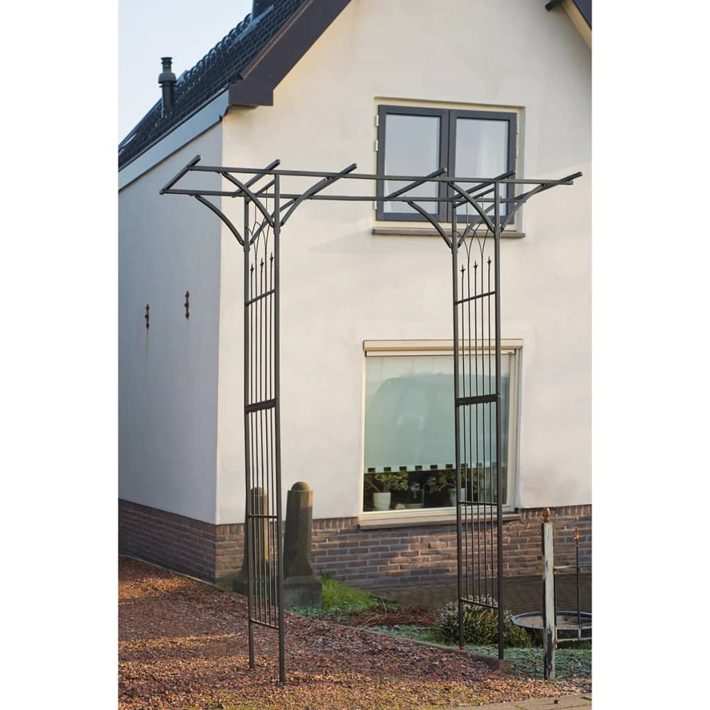 Tuinboog 114x66x232 cm metaal zwart