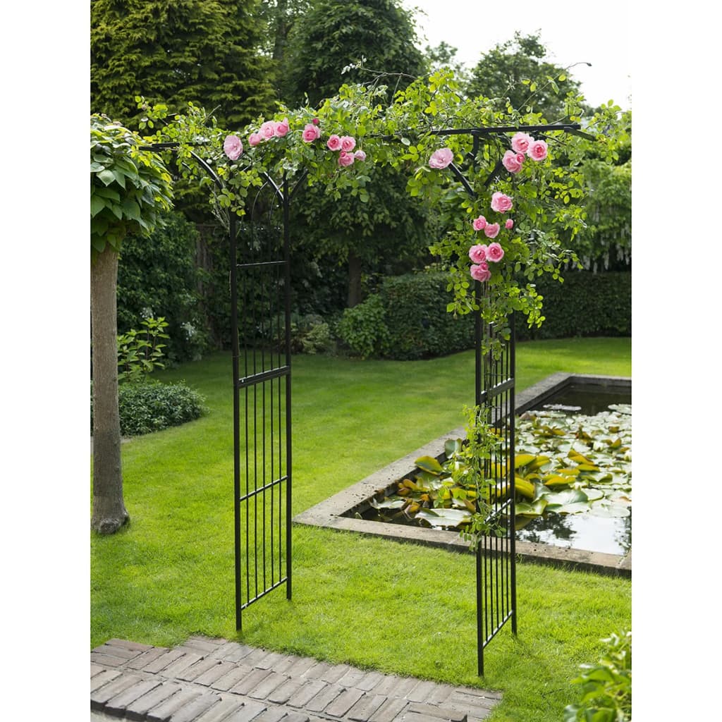 Tuinboog 114x66x232 cm metaal zwart