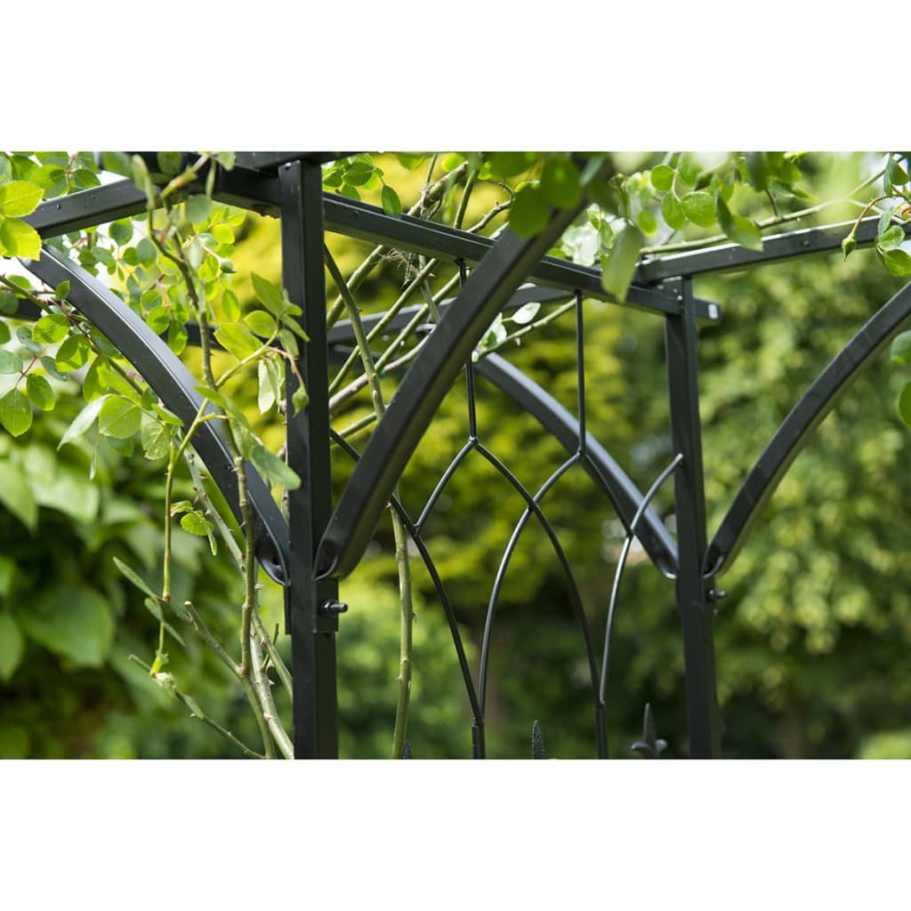 Tuinboog 114x66x232 cm metaal zwart