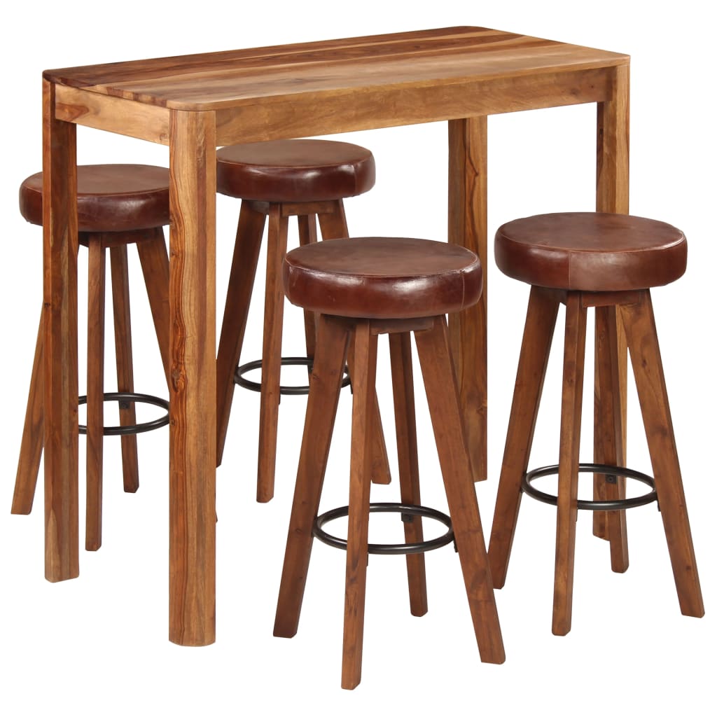 5-delige Barset 115x56x107 cm massief hout