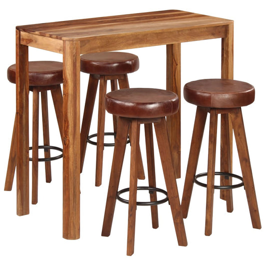 5-delige Barset 115x56x107 cm massief hout