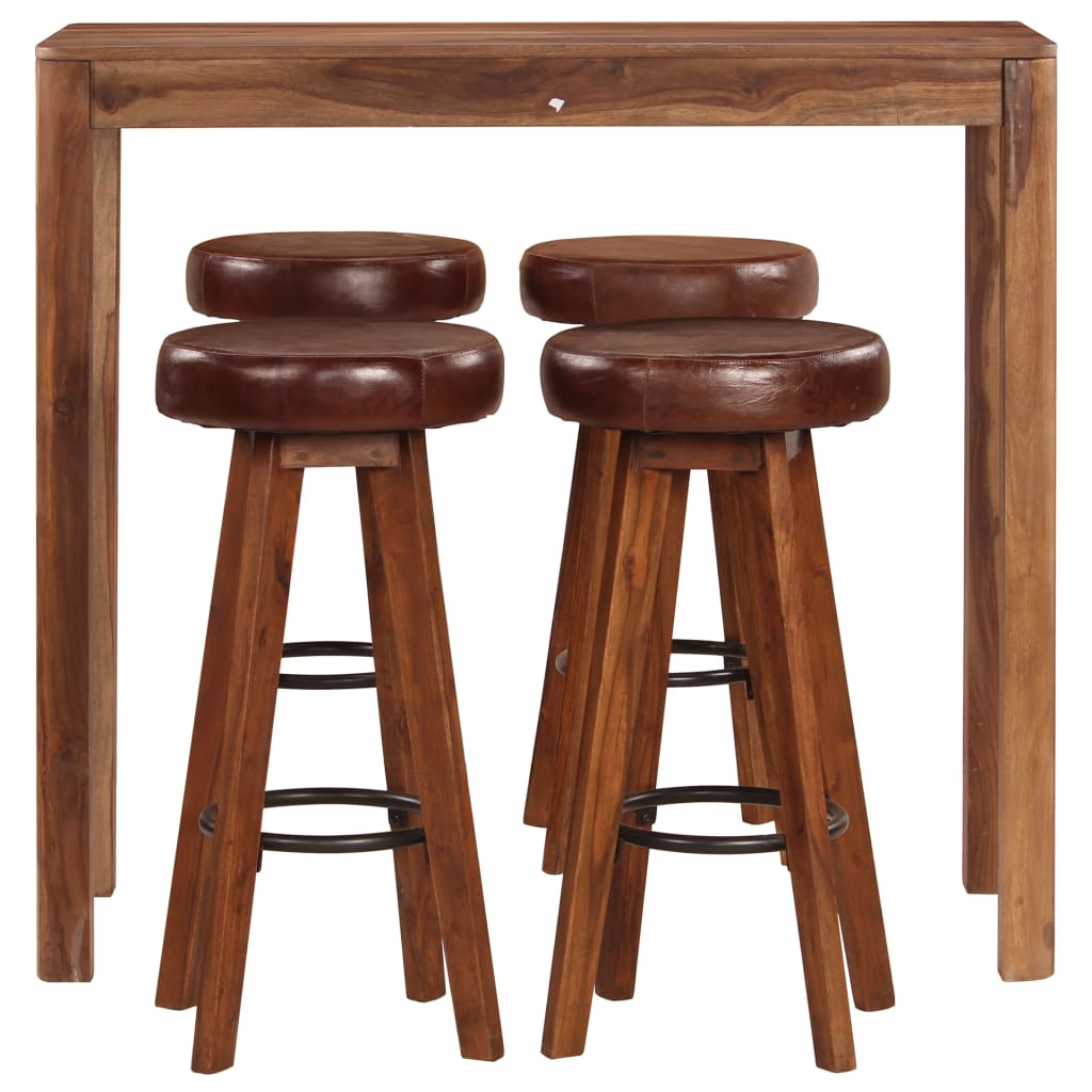 5-delige Barset 115x56x107 cm massief hout
