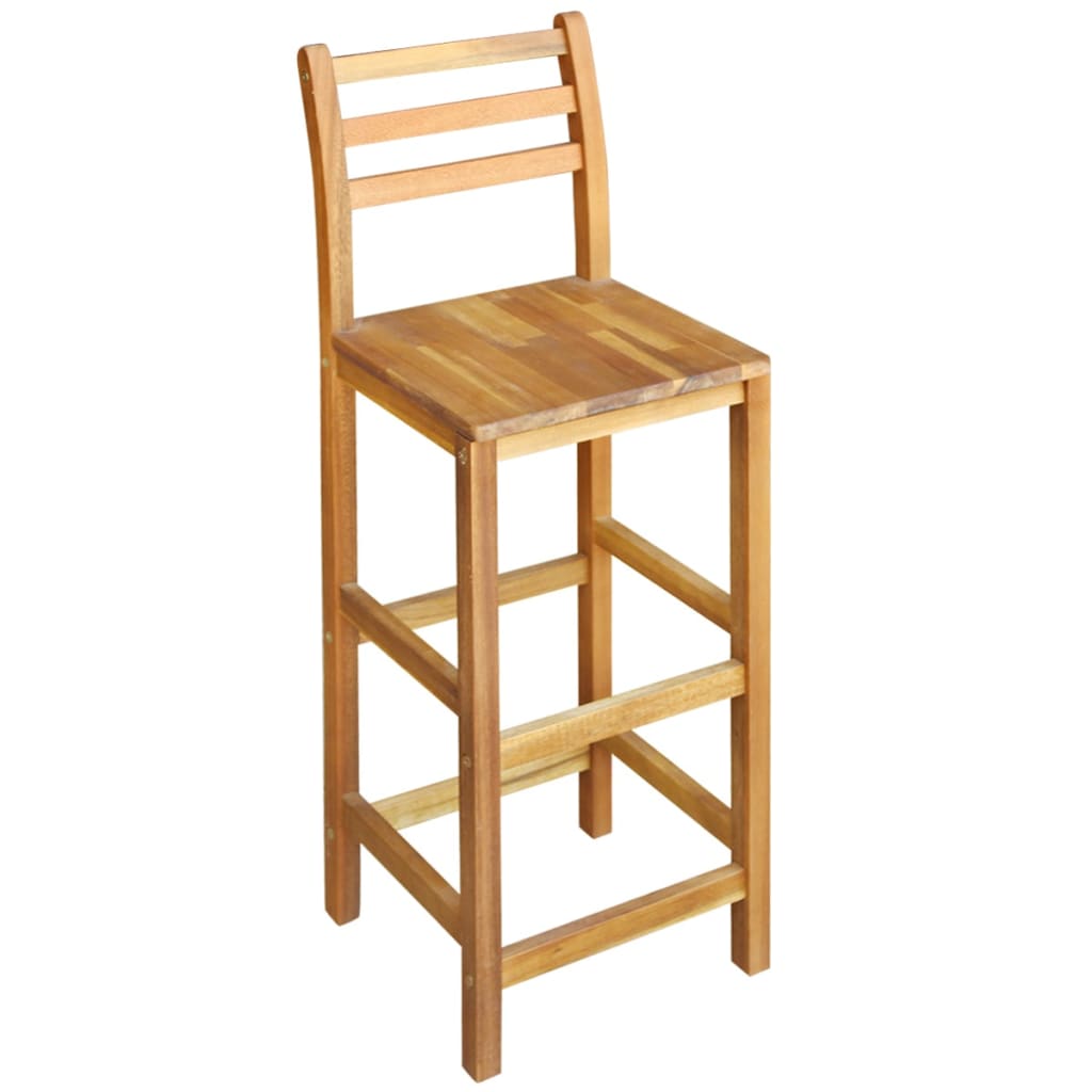 3-delige Bartafel en -stoelenset massief acaciahout
