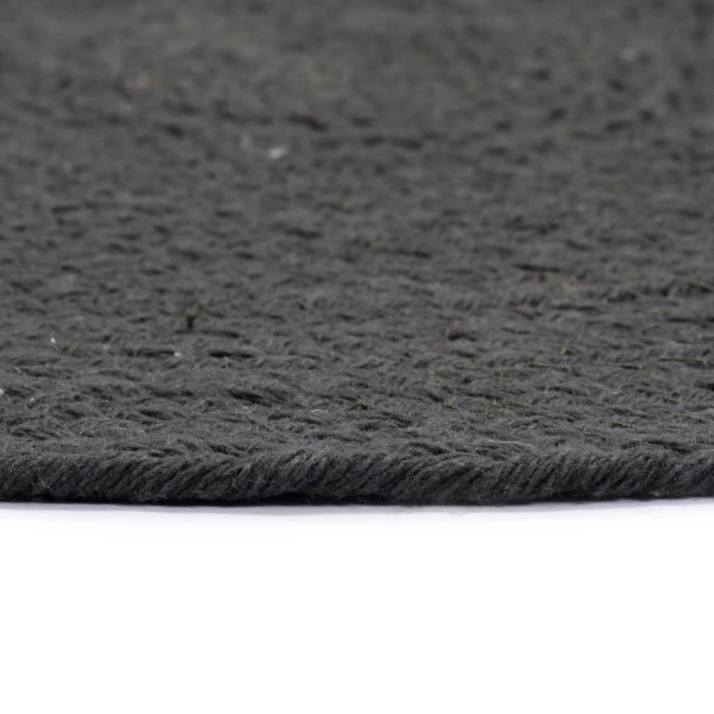 Placemats 6 st rond 38 cm katoen effen donkergrijs