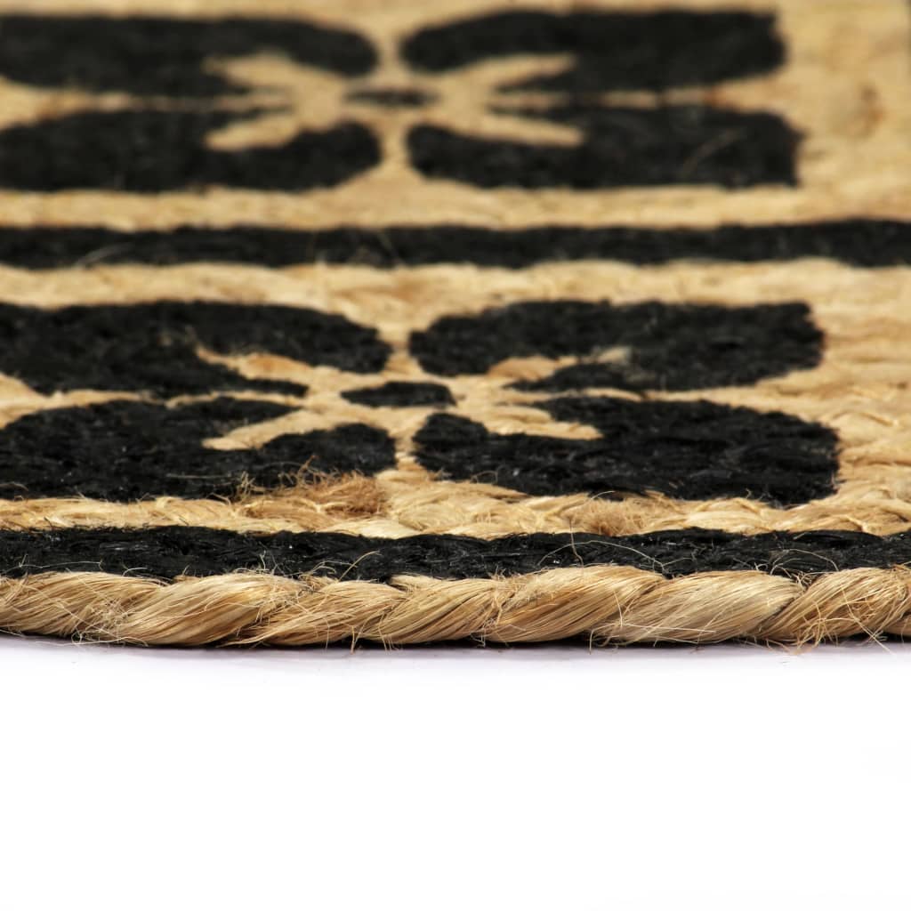 Placemats 6 st rond 38 cm jute zwart