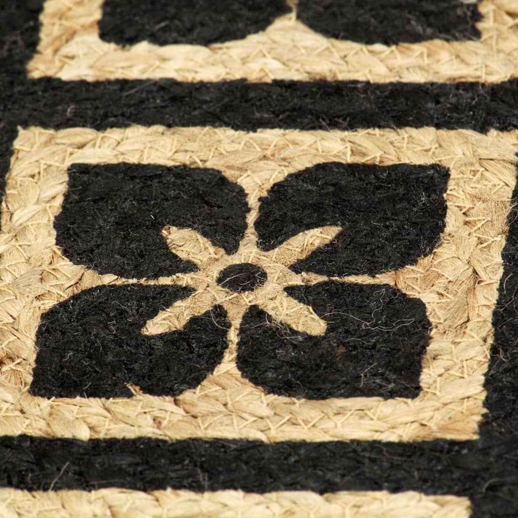 Placemats 6 st rond 38 cm jute zwart