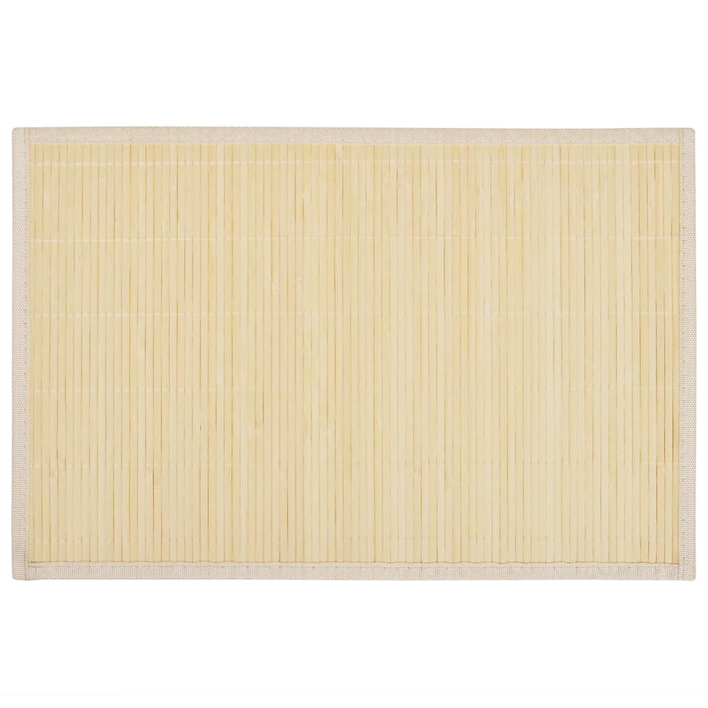 6 Placemats bamboe 30 x 45 cm natuurlijk