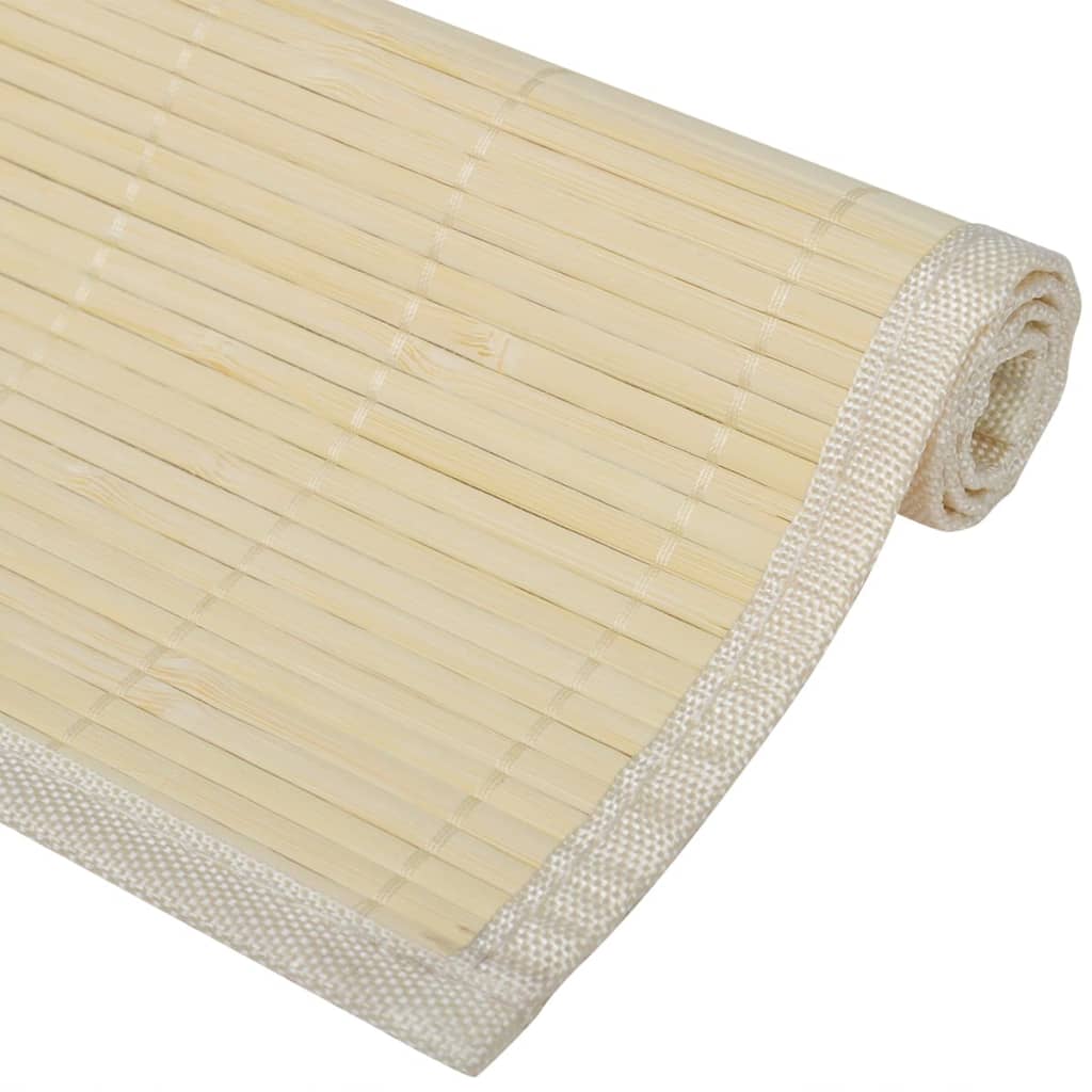 6 Placemats bamboe 30 x 45 cm natuurlijk