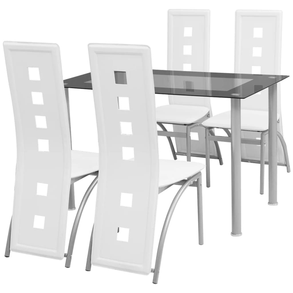 Eetkamerset wit 5-delig