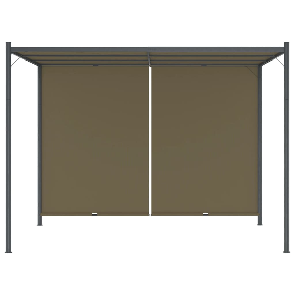 Pergola met uittrekbaar dak 180 g/m² 3x3 m taupe