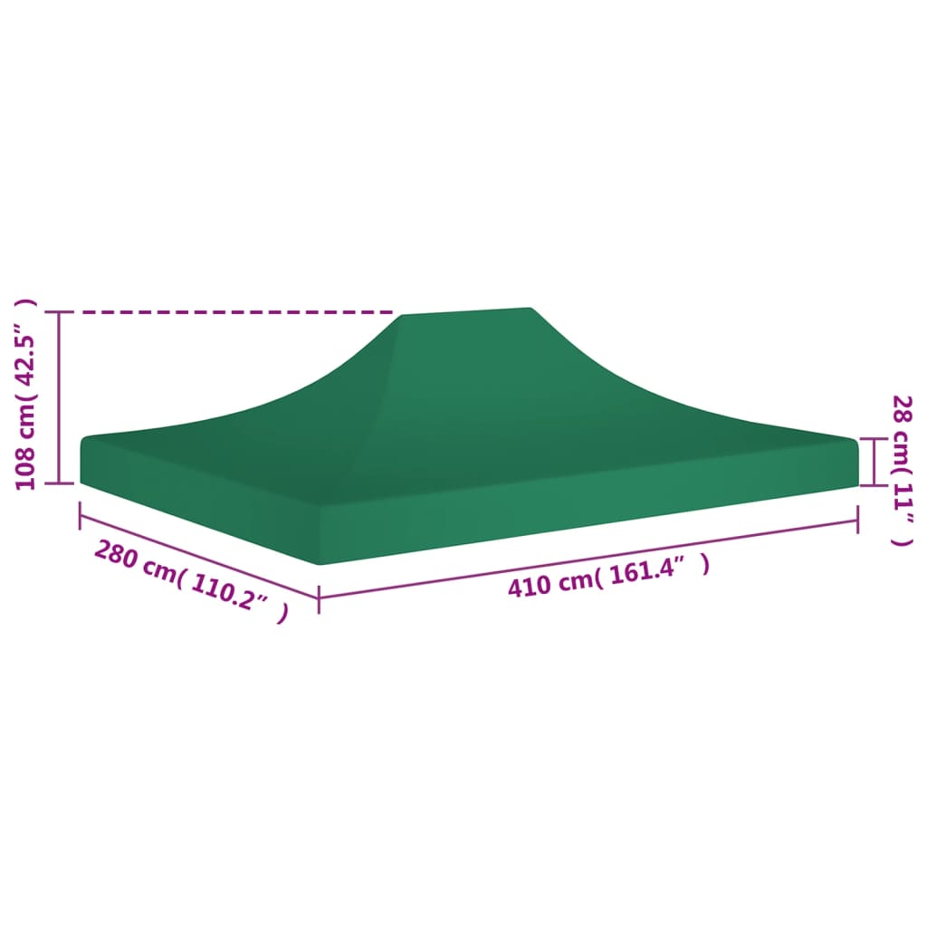 Partytentdak 270 g/m² 4x3 m groen