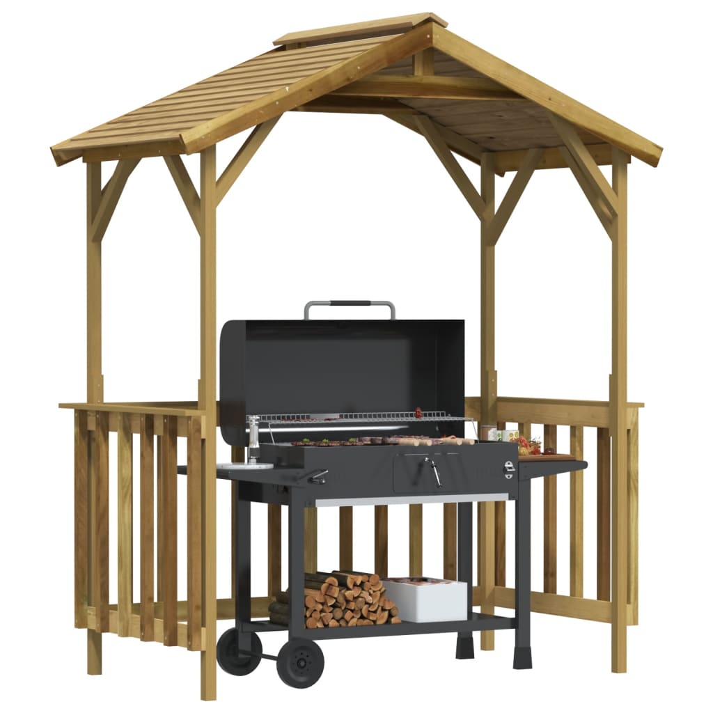 Barbecue-overkapping 163,5x93x210 cm geïmpregneerd grenenhout