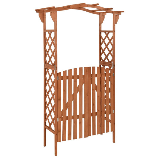 Pergola met poort 116x40x204 cm massief vurenhout