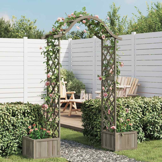 Pergola met plantenbak massief vurenhout grijs