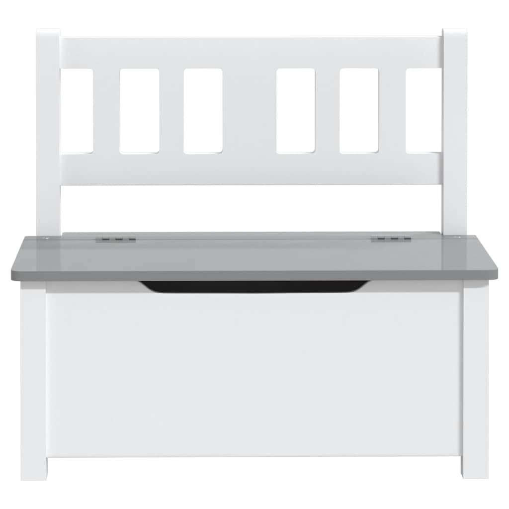 Kinderopbergbankje 60x30x55 cm MDF wit en grijs