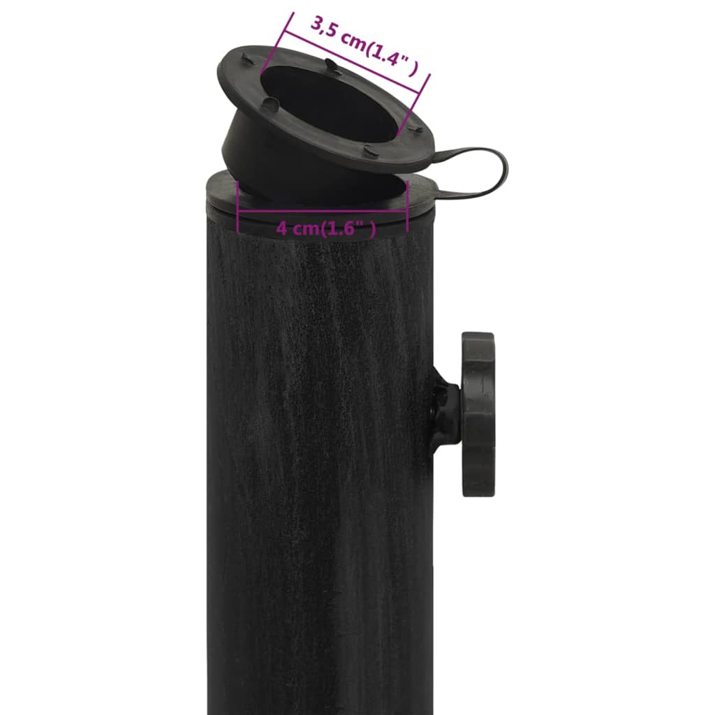 Parasolvoet 44x44x31 cm gietijzer zwart