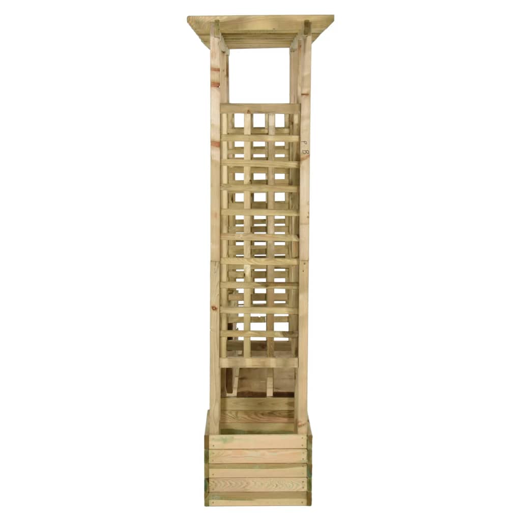 Pergola met bank en plantenbakken geïmpregneerd grenenhout
