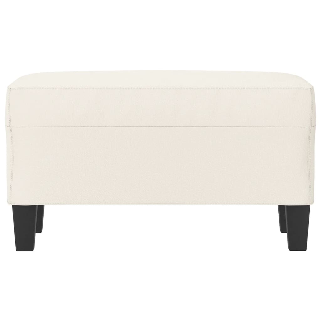 Bankje 70x35x41 cm kunstleer crèmekleurig
