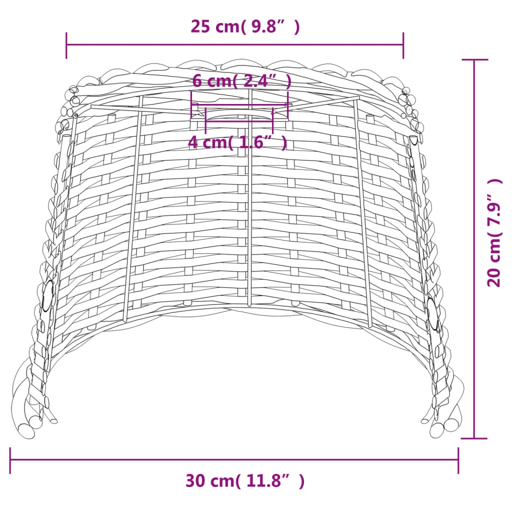 Plafondlampenkap Ø30x20 cm wicker wit