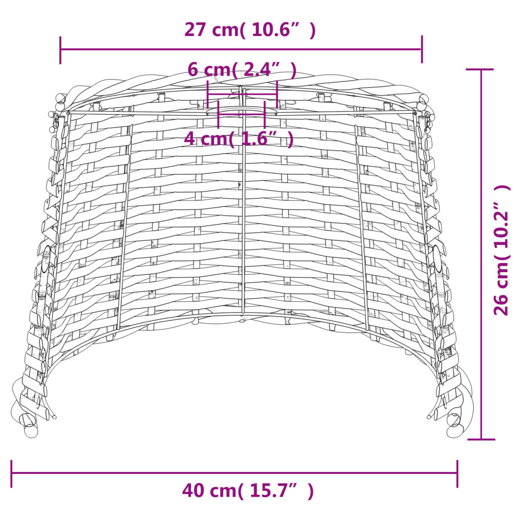 Plafondlampenkap Ø40x26 cm wicker bruin