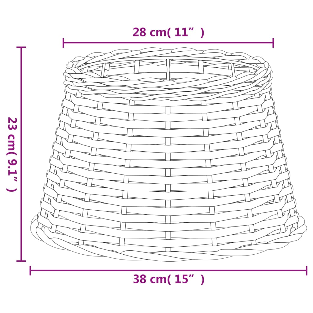 Lampenkap Ø38x23 cm wicker wit