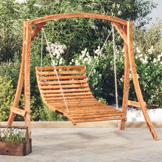 Schommelbed vurenhout met teak afwerking