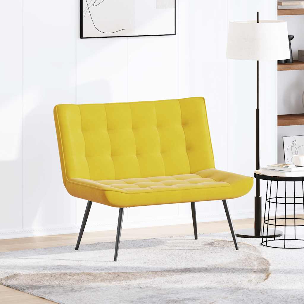 Bankje 110x74x84 cm fluweel geel
