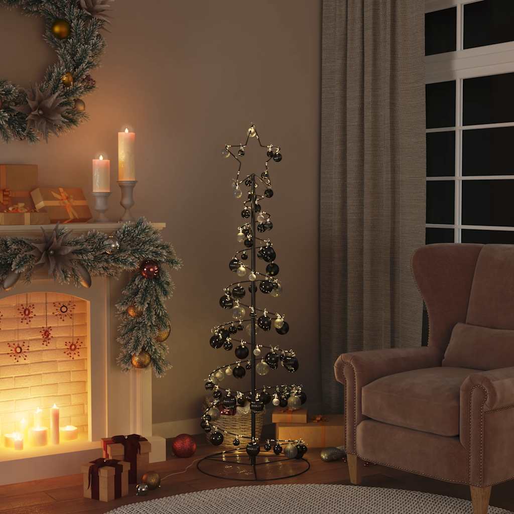Kerstballen 100 st Ø3/4/6 cm zwart