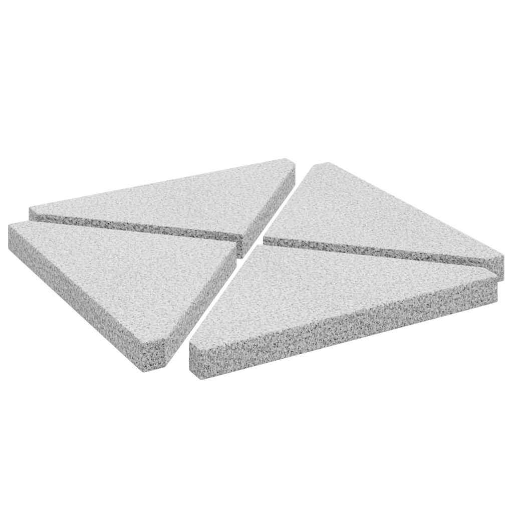 Parasolvoetplaten 4 st driehoekig 14 kg graniet grijs