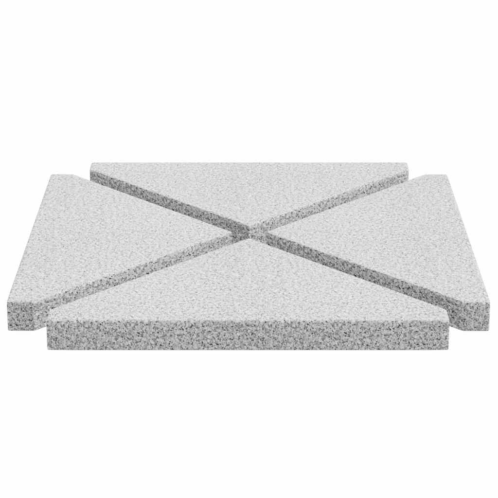 Parasolvoetplaten 4 st driehoekig 14 kg graniet grijs