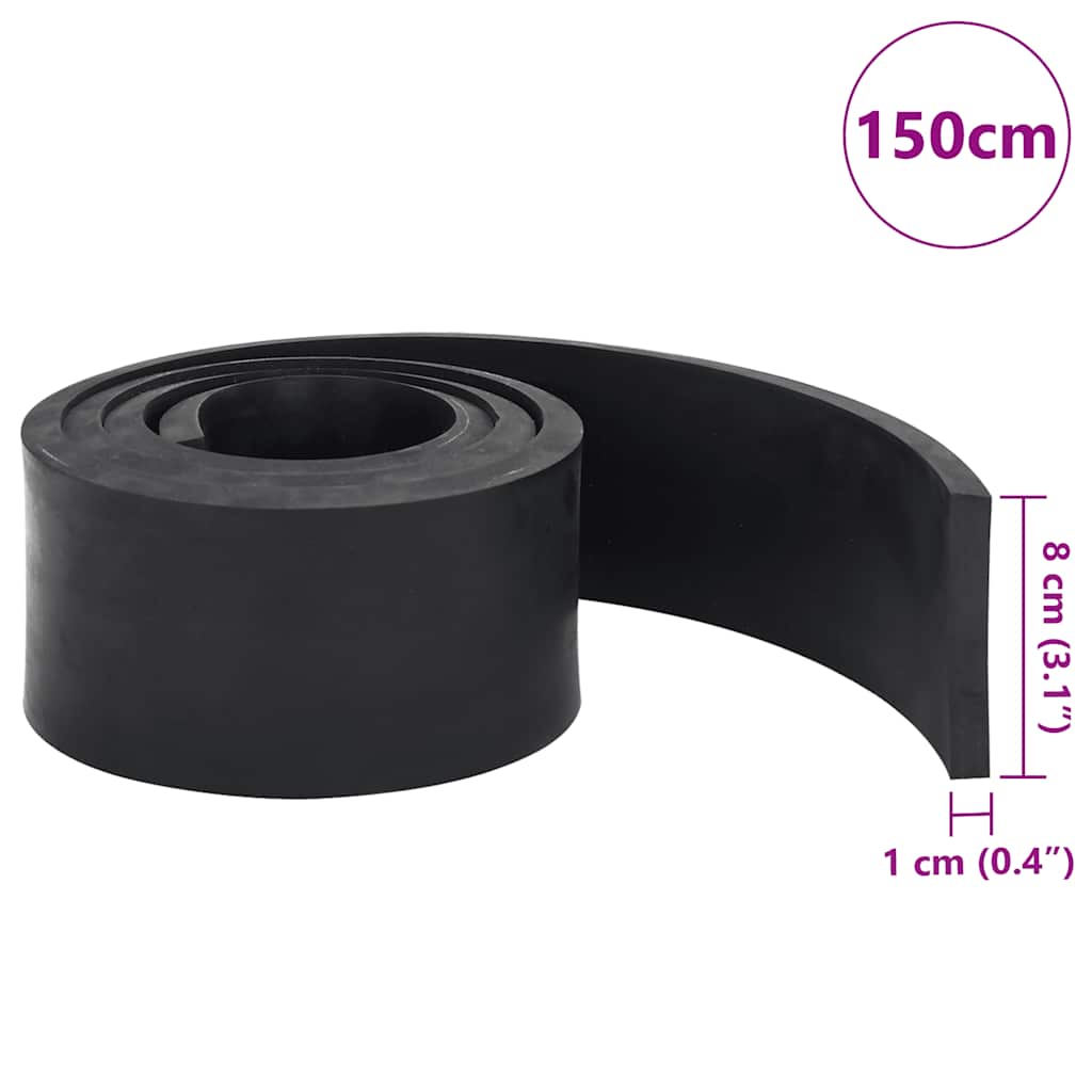 Rubberen rand voor sneeuwploeg 150x8x1 cm zwart