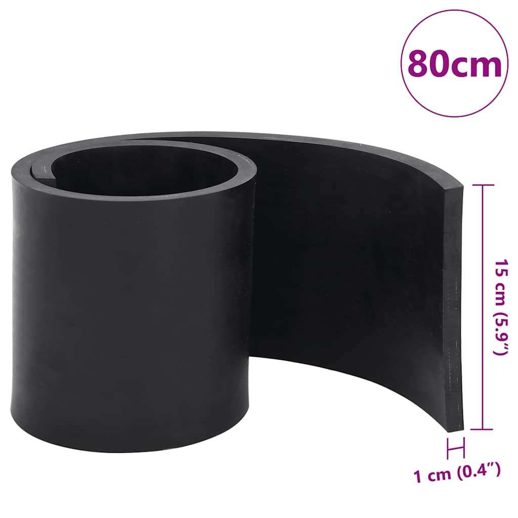 Rubberen rand voor sneeuwploeg 80x15x1 cm zwart
