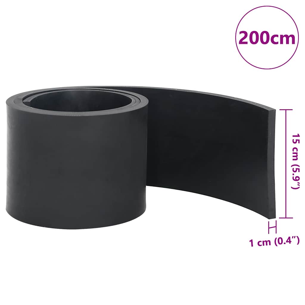 Rubberen rand voor sneeuwploeg 200x15x1 cm zwart