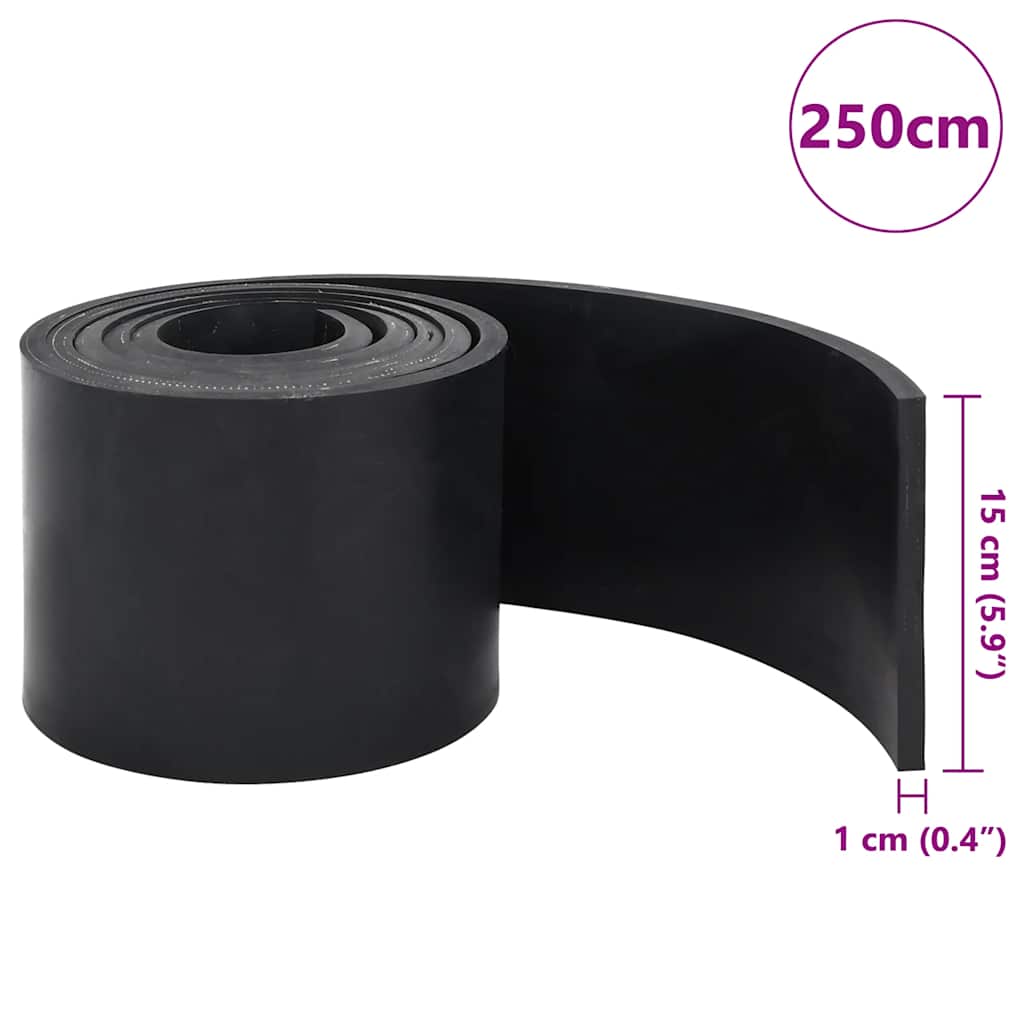 Rubberen rand voor sneeuwploeg 250x15x1 cm zwart
