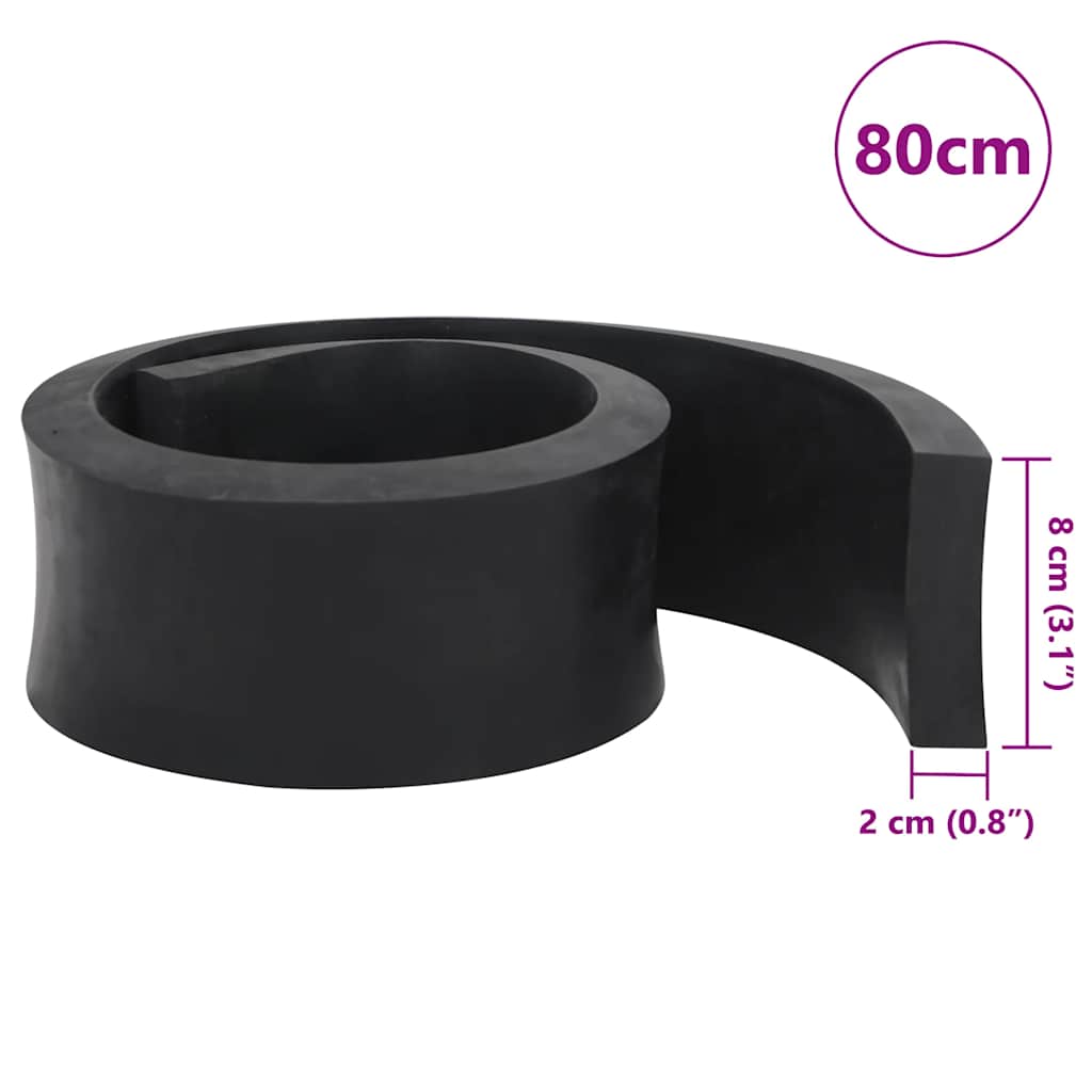 Rubberen rand voor sneeuwploeg 80x8x2 cm zwart