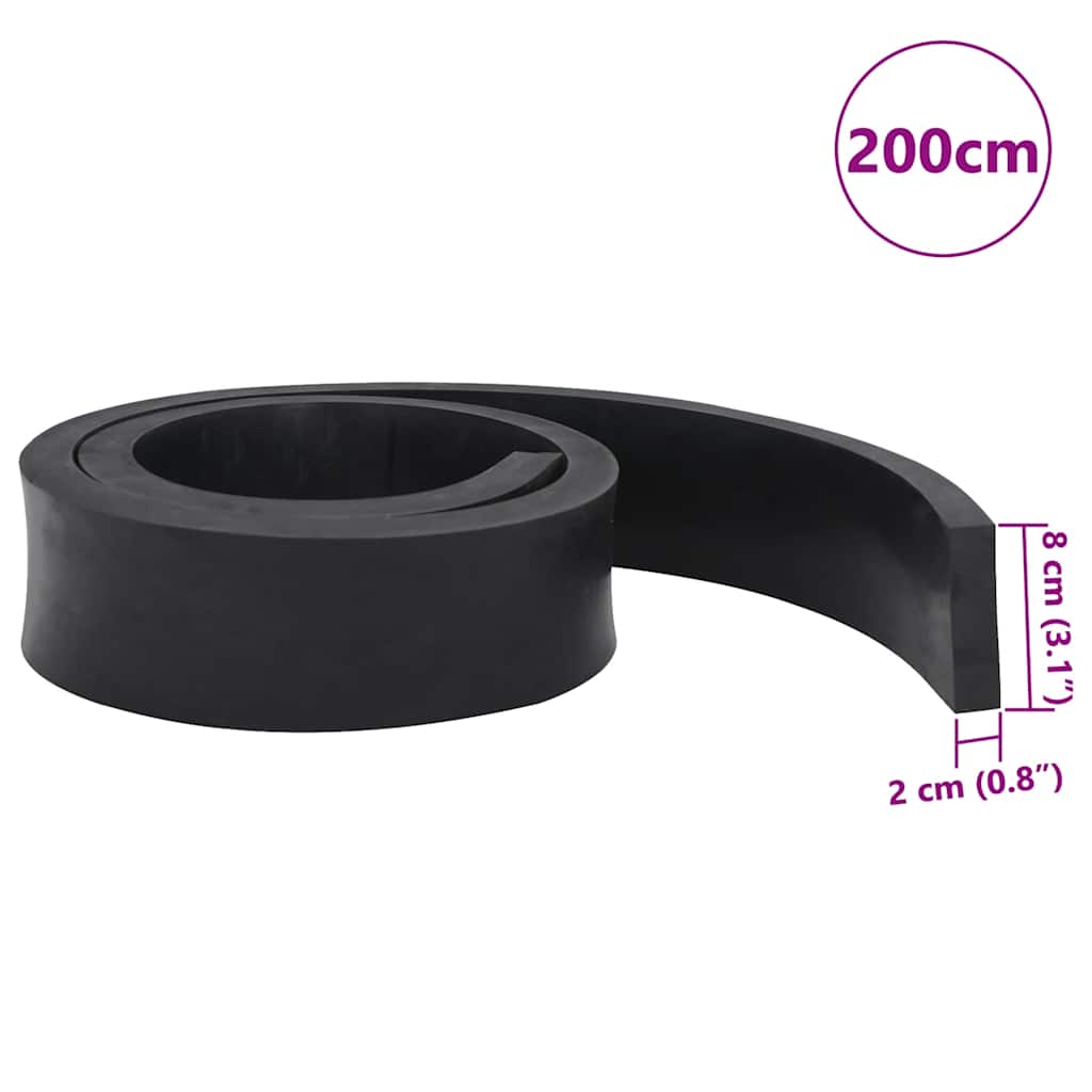 Rubberen rand voor sneeuwploeg 200x8x2 cm zwart