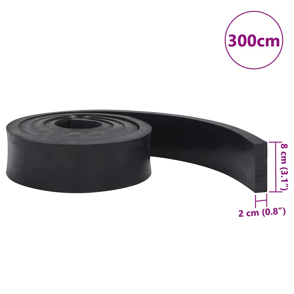 Rubberen rand voor sneeuwploeg 300x8x2 cm zwart
