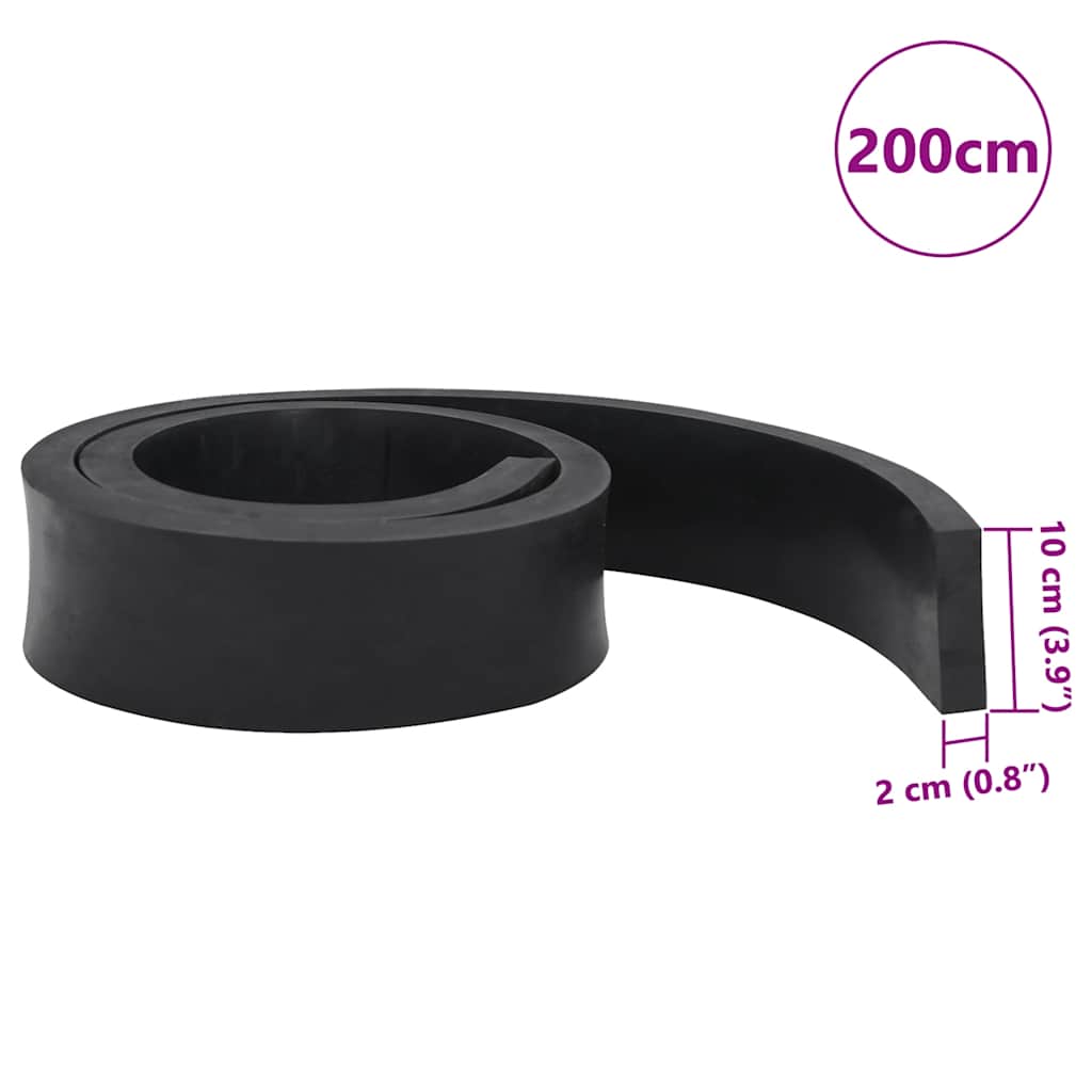 Rubberen rand voor sneeuwploeg 200x10x2 cm zwart
