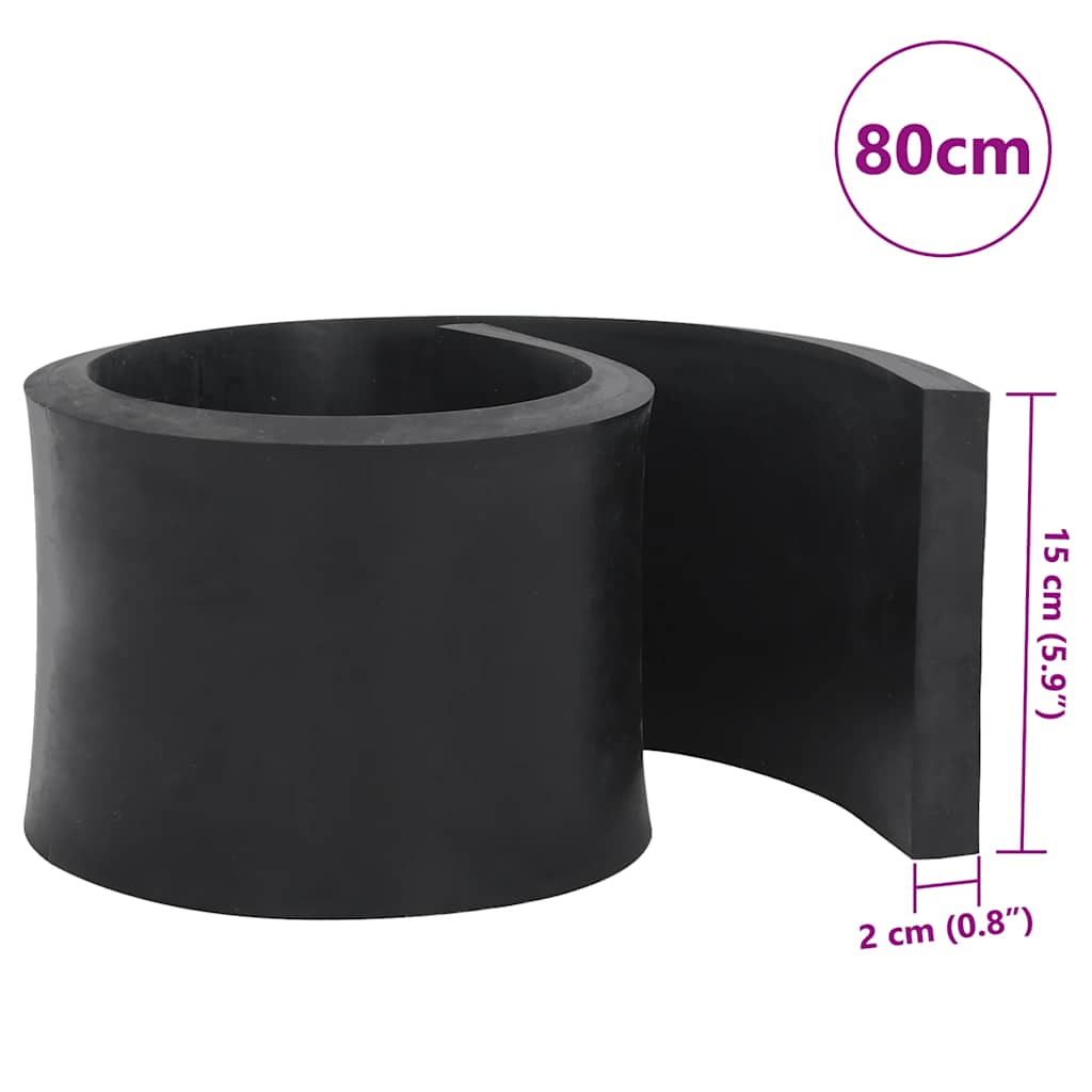 Rubberen rand voor sneeuwploeg 80x15x2 cm zwart