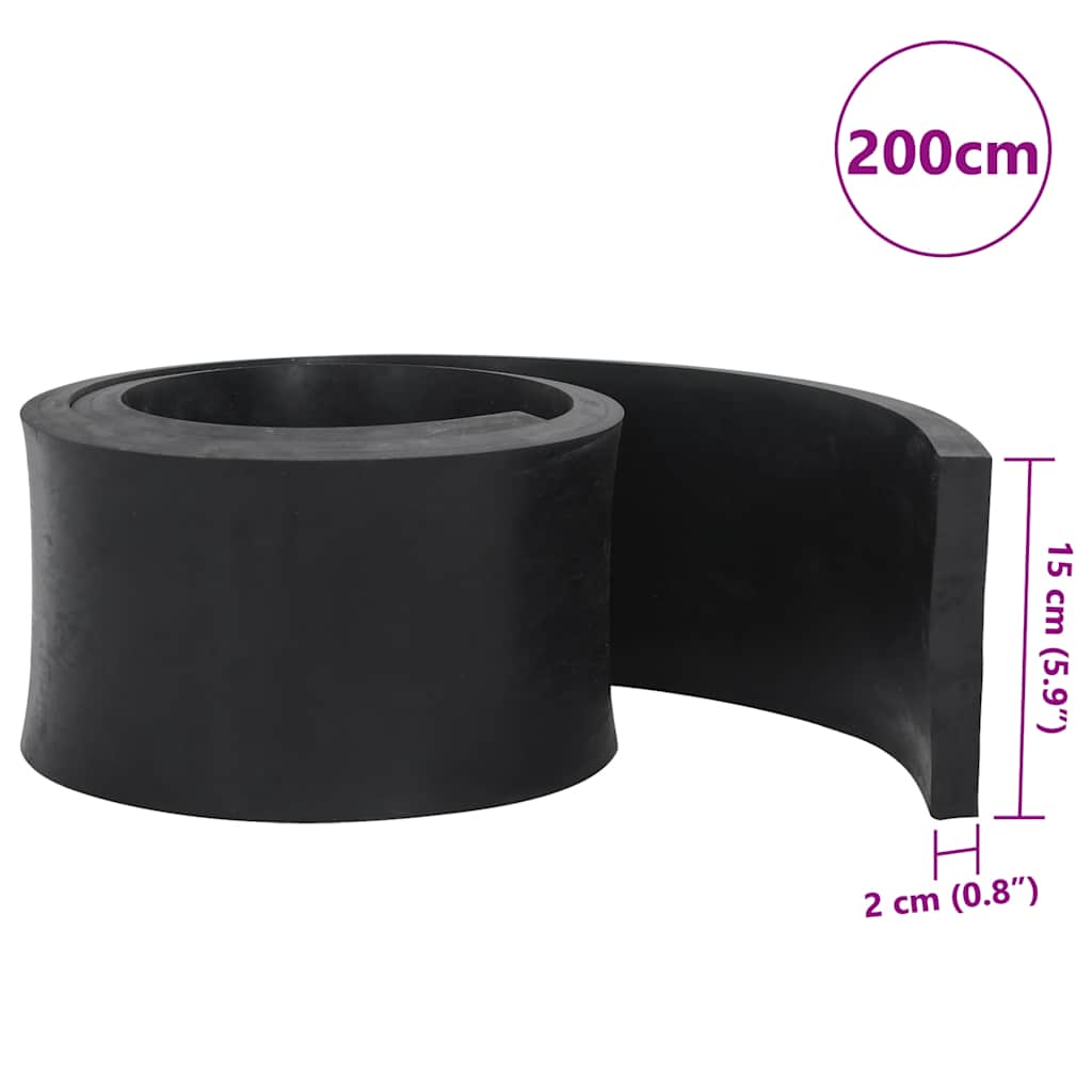 Rubberen rand voor sneeuwploeg 200x15x2 cm zwart