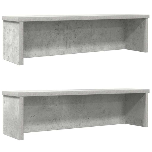 Keukenrekken stapelbaar 2 st 50x15x16 cm betongrijs